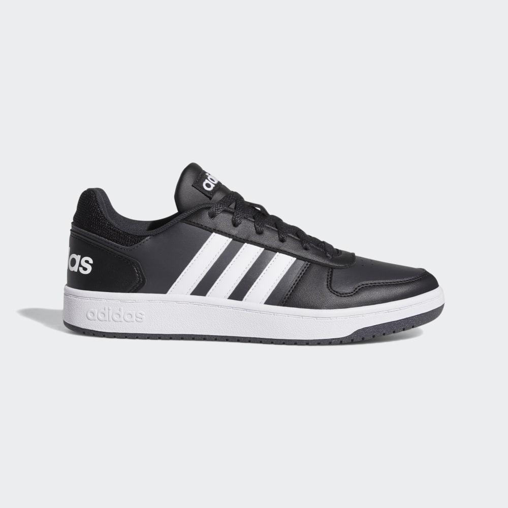 Adidas Men's Hoops 2.0 Basketball Shoes Black/White/Dark Grey Ireland B44699